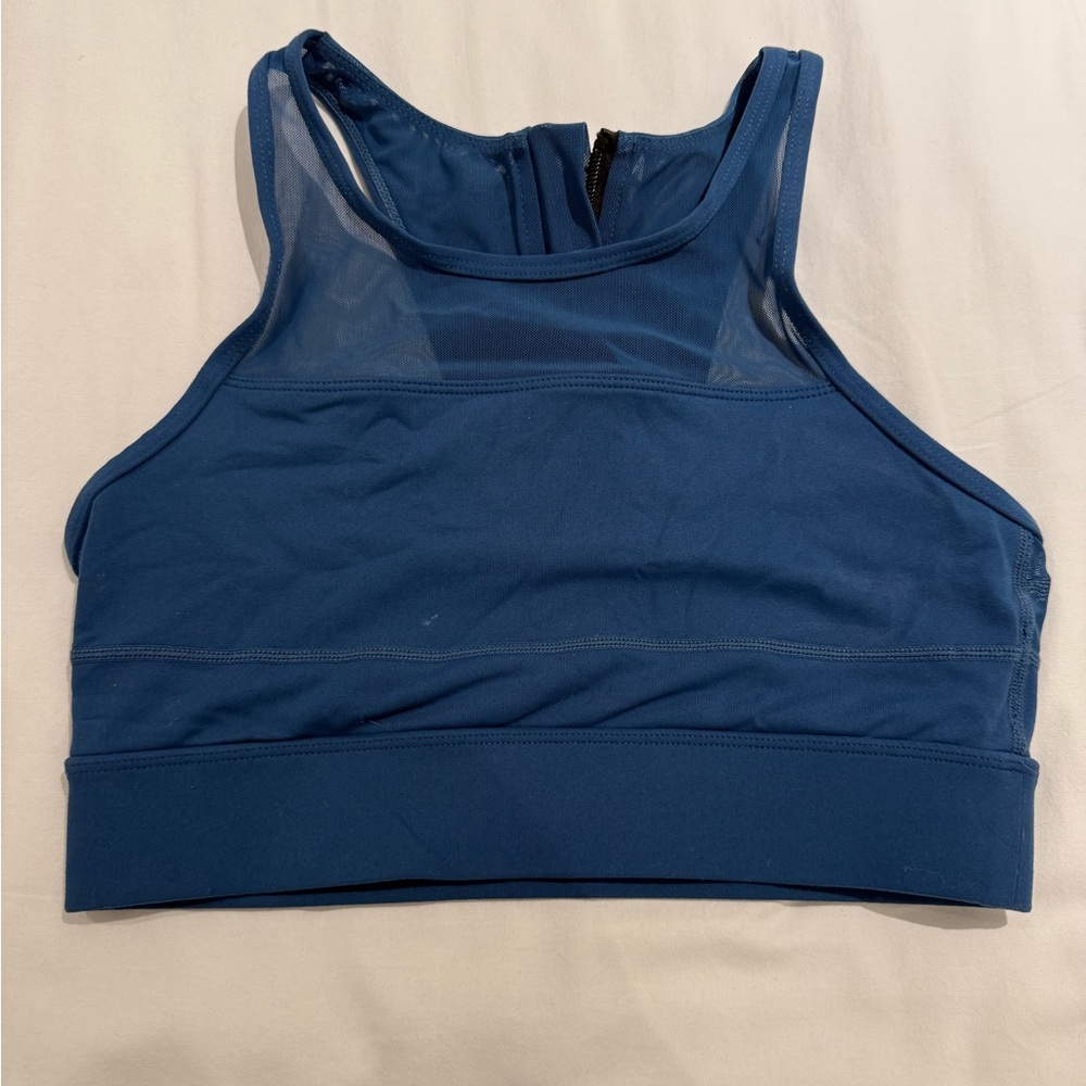 Seamless Blue Sports Bra for Women